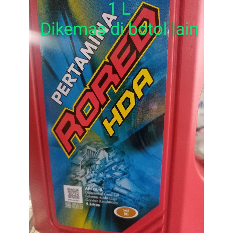 Jual Oli Gear Gardan Pertamina Rored HD A SAE 90 1Liter | Shopee Indonesia