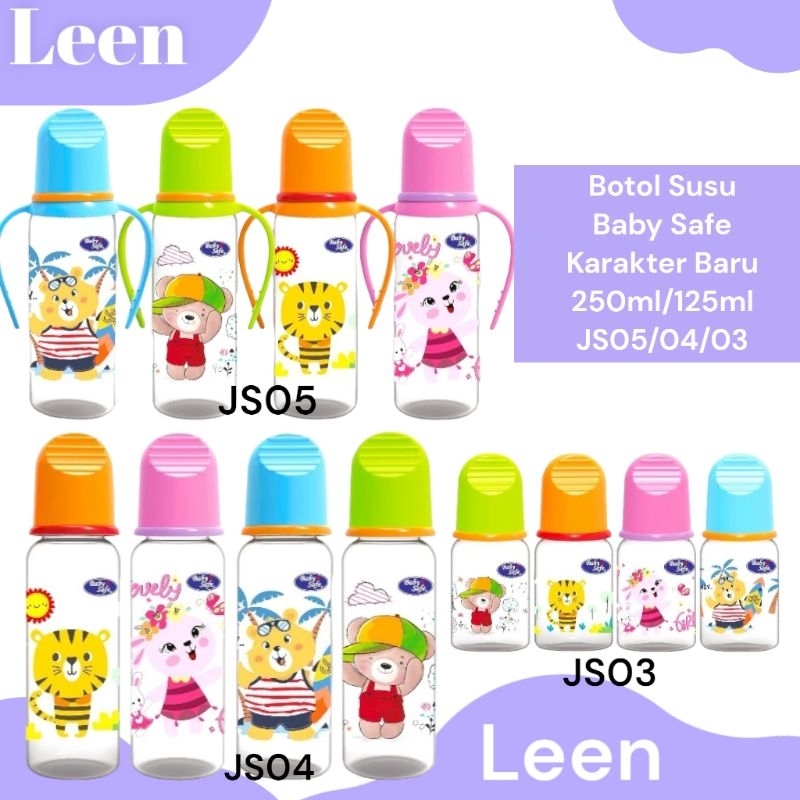 Jual Botol Susu Baby Safe Karakter Lucu 250 Ml/125ml JS05/JS04/JS03 ...