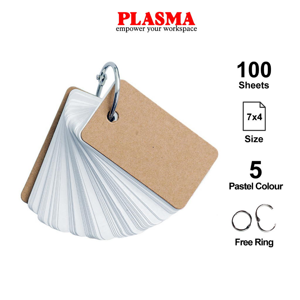 Jual PLASMA 100 Lembar Ring Flash Card Polos Mini Notebook Portabel ...