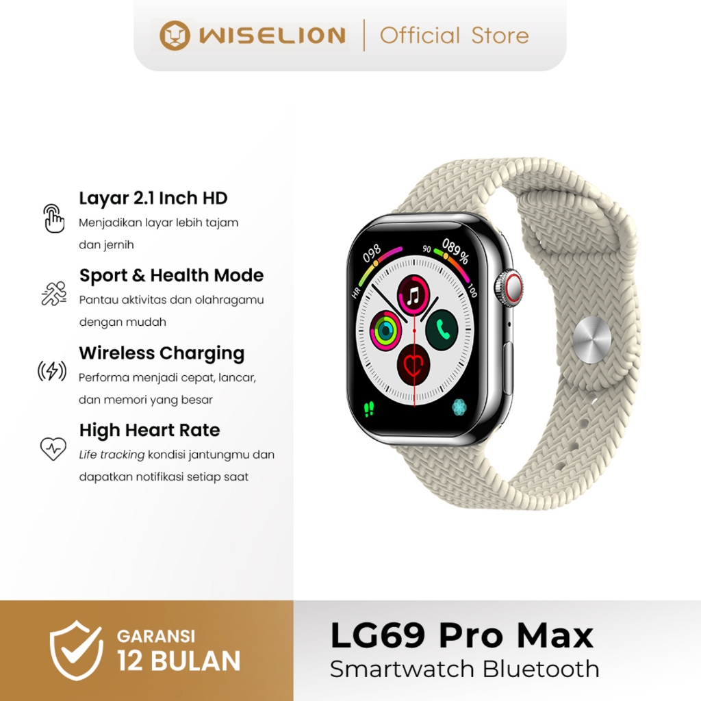 Jual WISELION LG69 Pro Max Smar twatch Layar penuh IPS 2.1