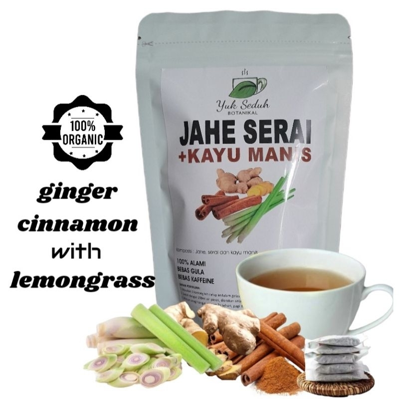 Jual TEH JAHE, SERAI + KAYU MANIS / GINGER, LEMONGRASS with CINNAMON ...