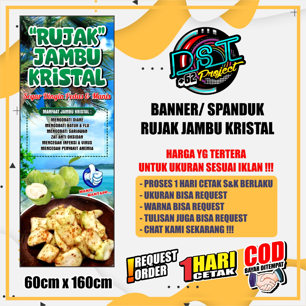 Jual Banner Spanduk Rujak Jambu Kristal X Shopee Indonesia