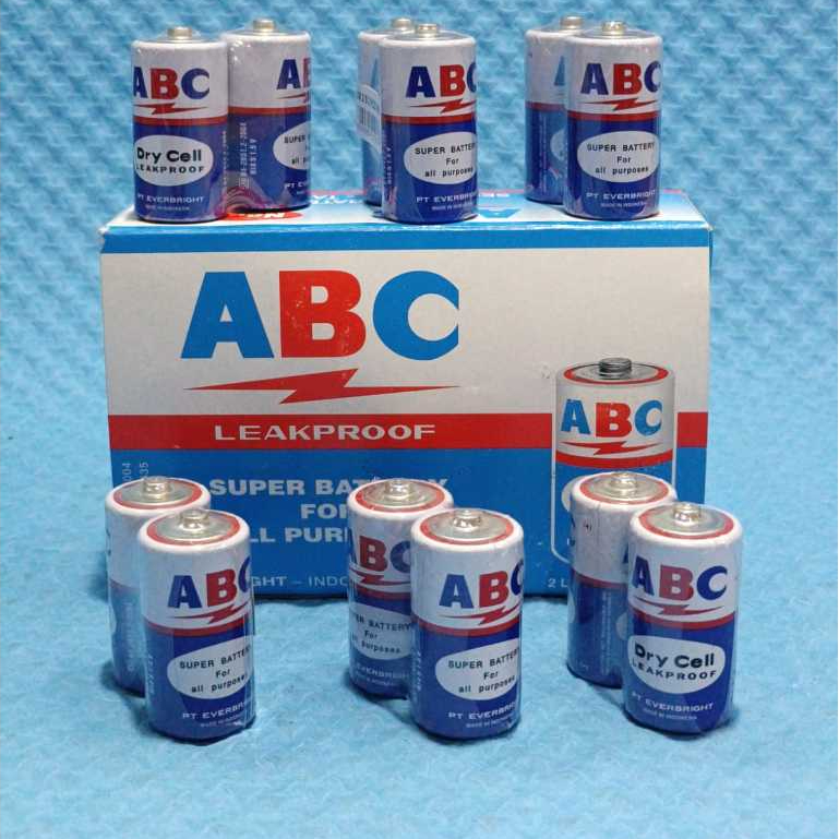 Jual Baterai ABC Biru Dry Cell Biru Besar R20 - Tanggung R14 - Harga ...