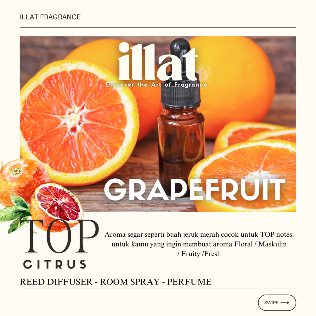 Jual Grapefruit Fragrance Oil Perfume/Reed diffuser by ILLAT FRAGRANCE ...
