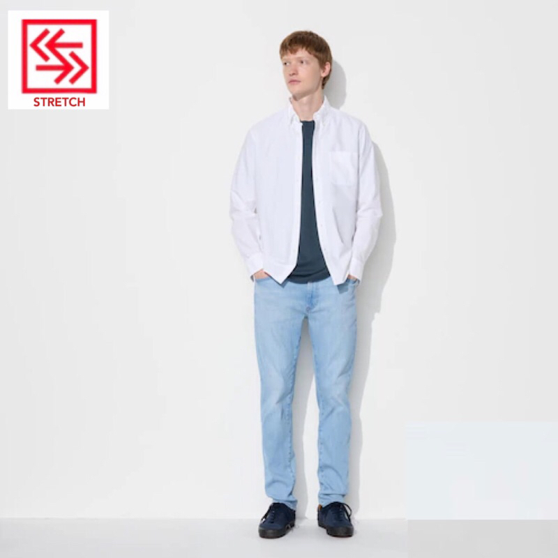 UNIQLO Men Celana Panjang Jeans EZY Pria Ultra Stretch Slim Fit
