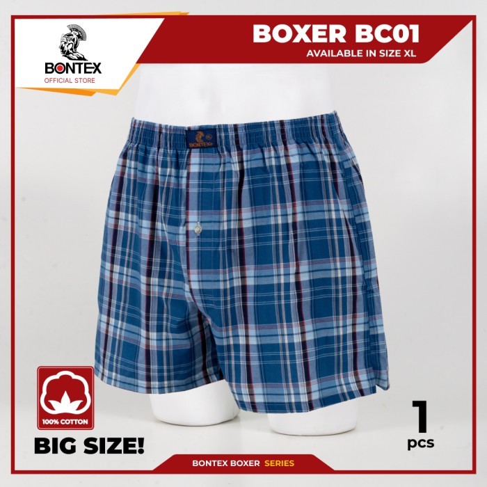 Jual BONTEX Boxer Big Size - Celana Boxer Pria - Long Boxer Bahan Katun ...
