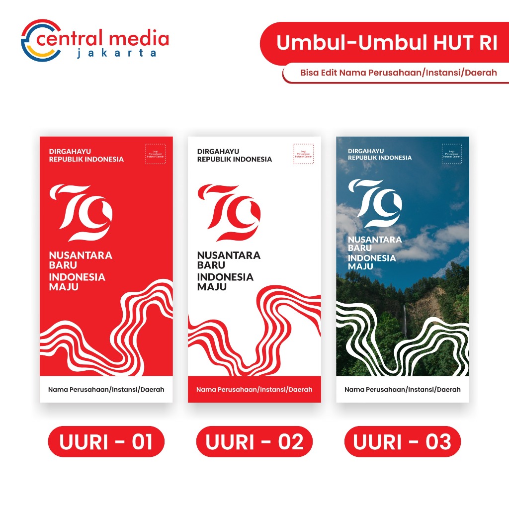 Jual Umbul Umbul Hut Ri Banner Vertikal Agustus Dirgahayu