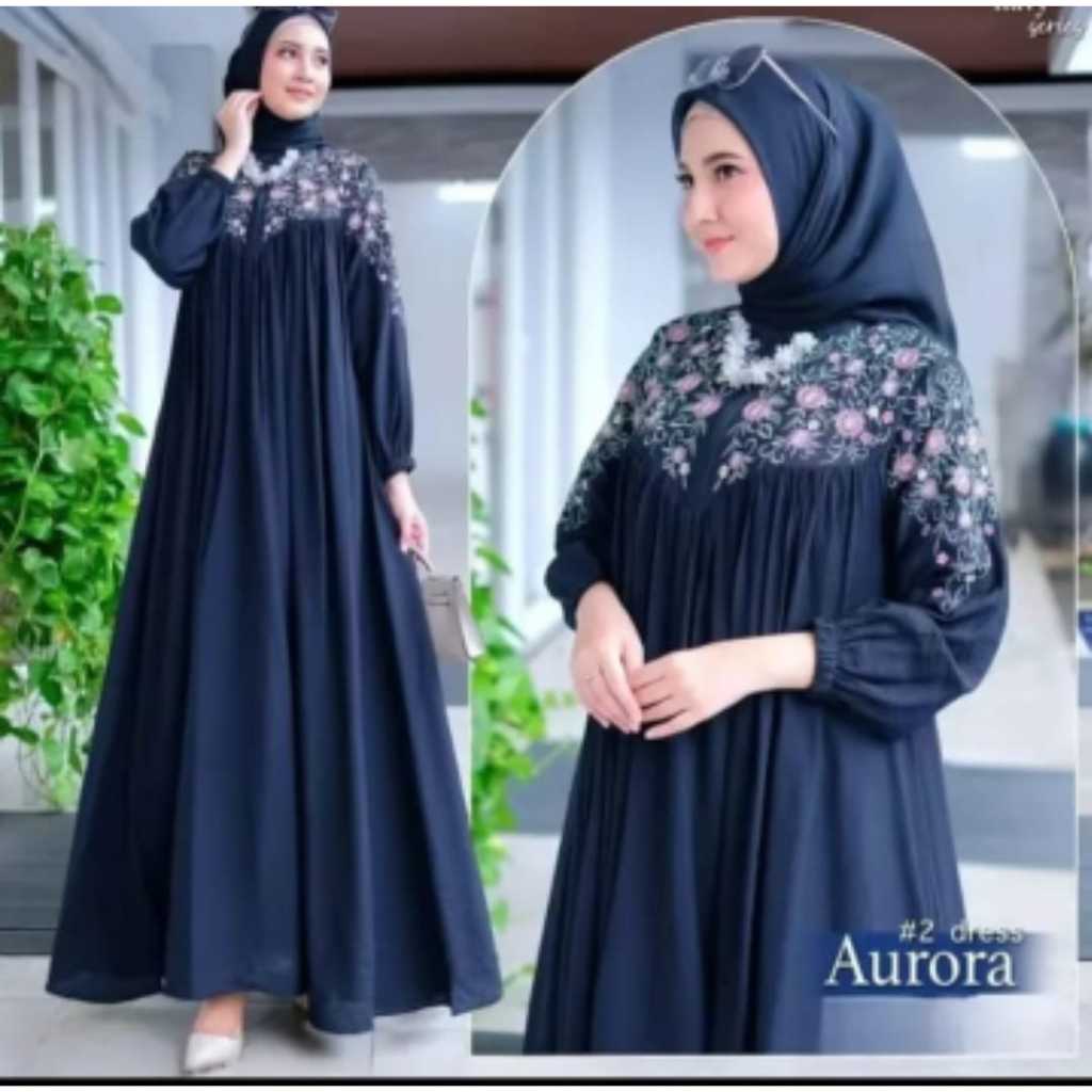 Jual Dress code AURORA GAMIS HIJAB terbaru kondangan 2024 Model gamis ...