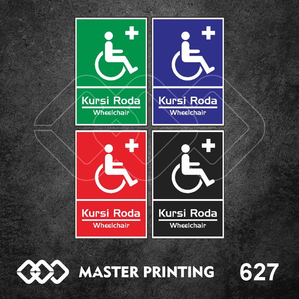 Jual 726 - Stiker Kursi Roda (Wheelchair), Sticker Vinyl, Tahan Air ...