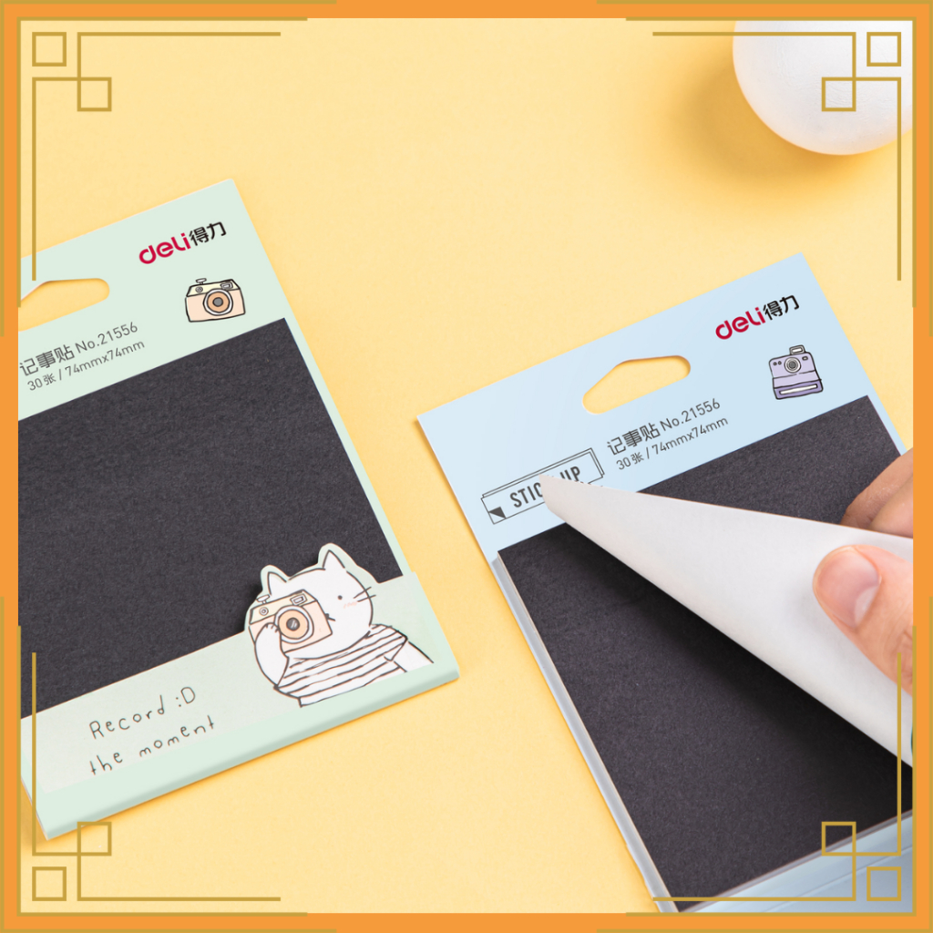 Jual DELI sticky notes hitam 21556 | Shopee Indonesia