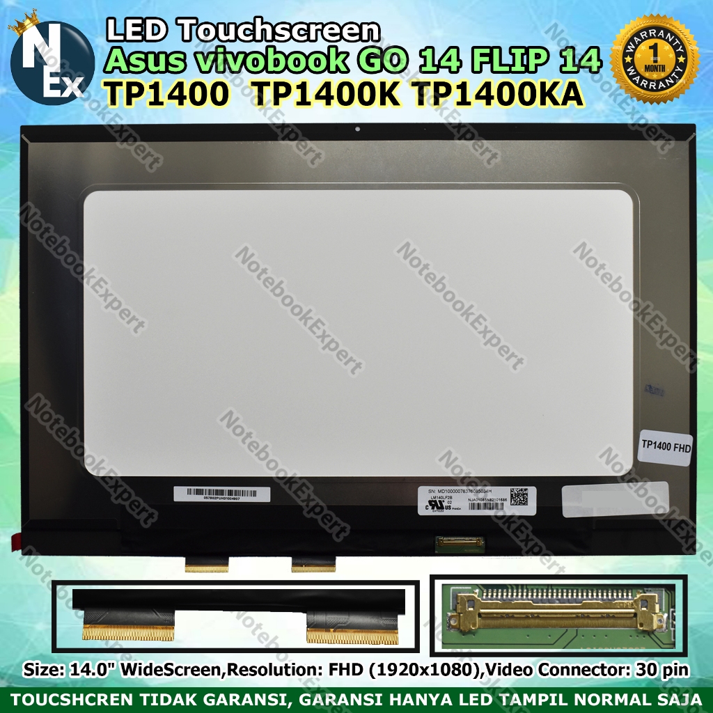 Gruppo Schermo LCD Touch 14 Pollici Per Asus Vivobook Go Flip TP1400K – Nuovo, Con Garanzia