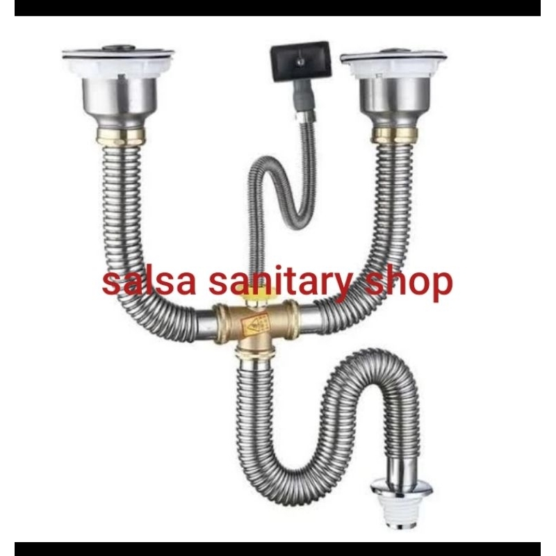 Jual pipa pembuangan kitchen sink stainless/selang pembuangan sink ...
