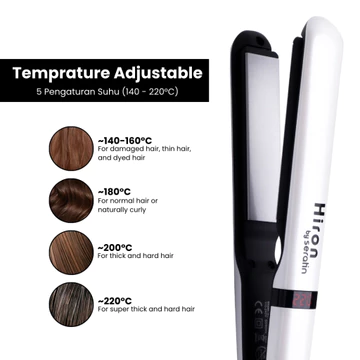 SERATIN Catok Rambut Hiron Ceramic Tourmaline Coating Inflatable Plate