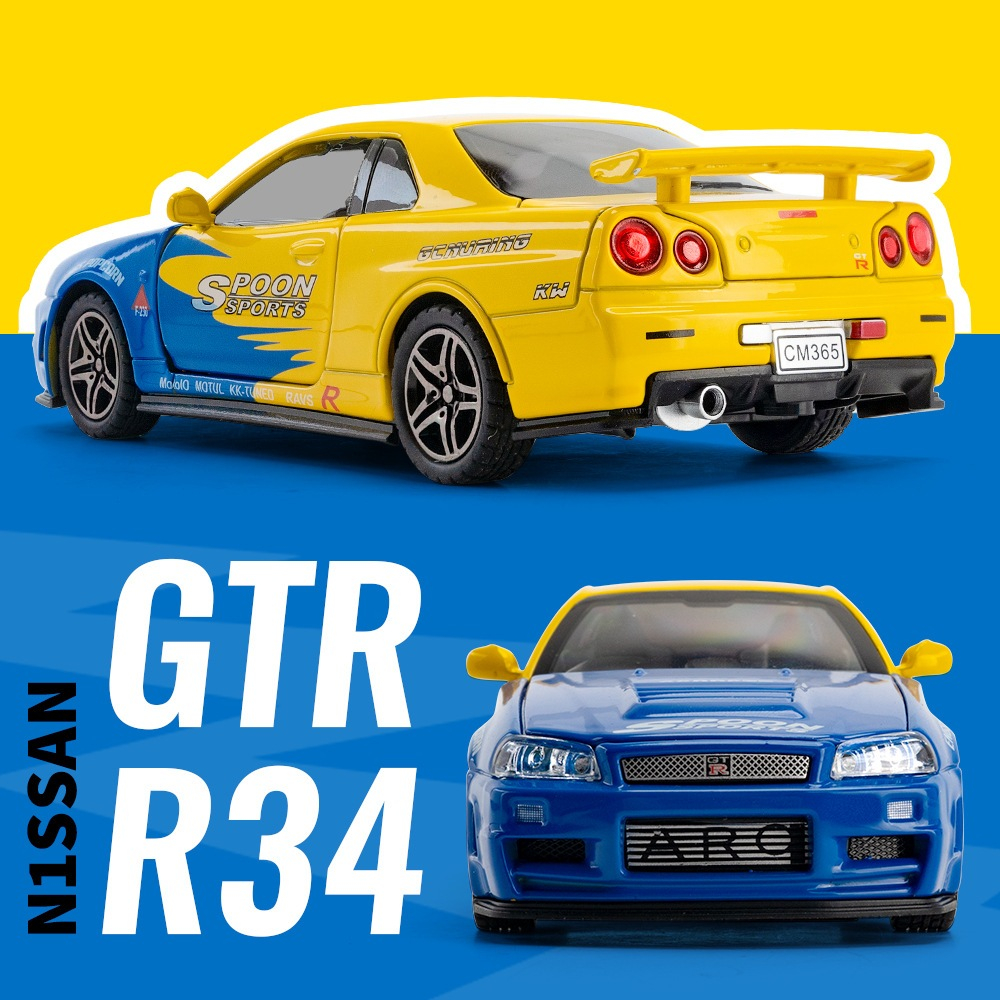 Jual Nissan Skyline GTR R34 Spoon FF Diecast Alloy Collection 1:32 With ...