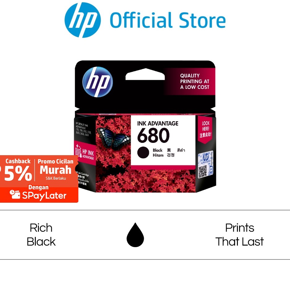 Jual Cicilan Murah SPL Tinta Printer HP Original 68 Hitam Black