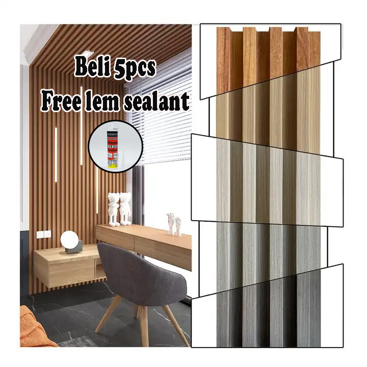 Jual VIP Wood Panel WPC Ukuran 290cm Wall Panel PVC Motif Kayu Kisi ...