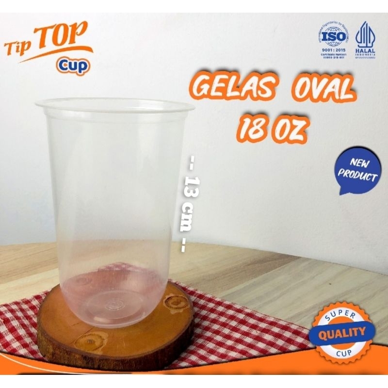 Jual Gelas Plastik Bening Oval 18oz 22oz Isi 50pcs / Gelas Oval / Gelas ...