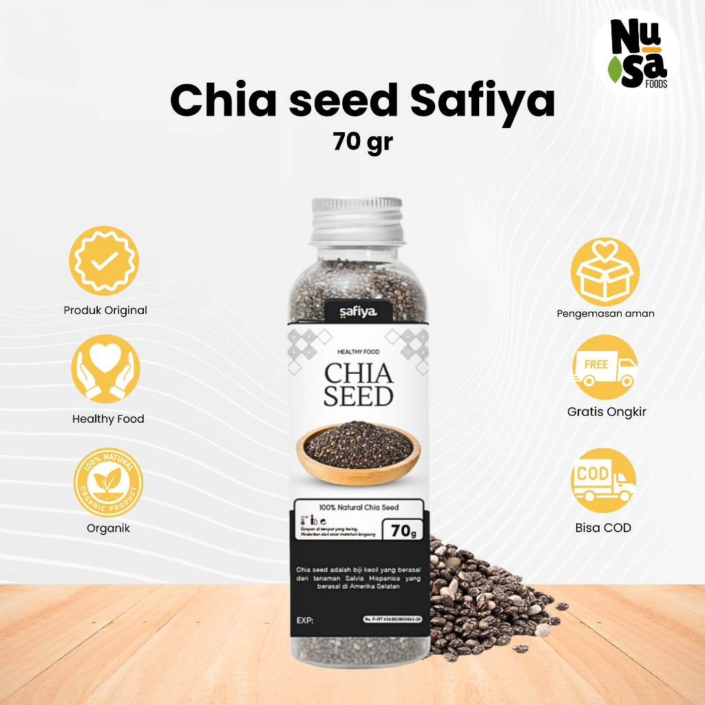 Jual Chia Seed Organik 70 Gr Kemasan Botol Mini Size Black Biji ...