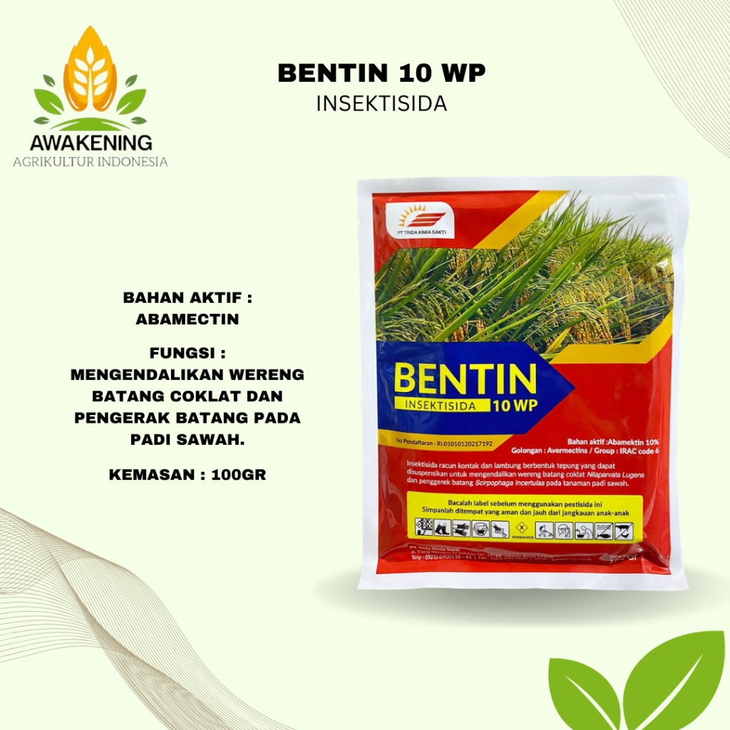 Jual BENTIN 10 WP 100 gram INSEKTISIDA abamektin | Shopee Indonesia