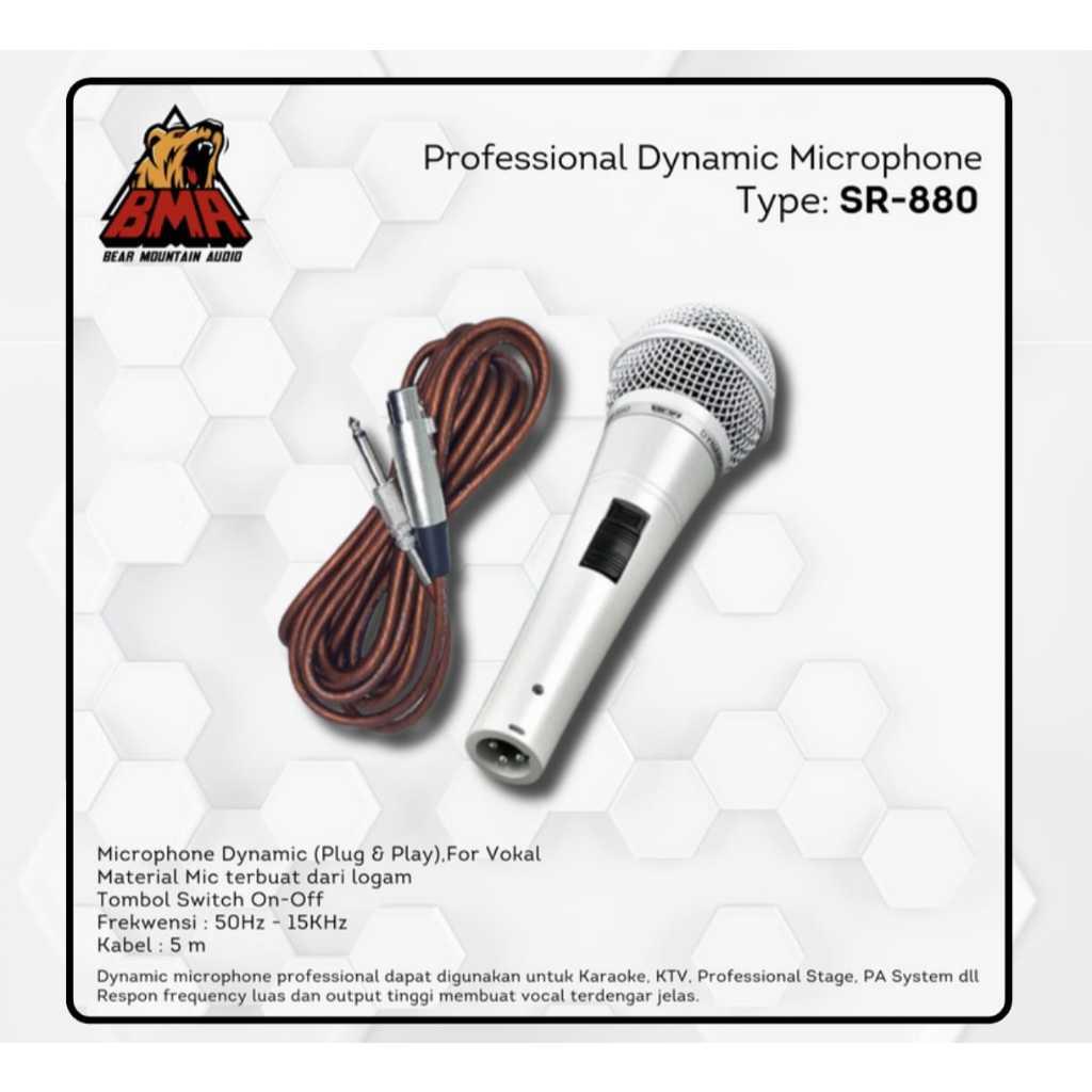 Jual MIC BMA SR 880 DYNAMIC MICROPHONE ORIGINAL | Shopee Indonesia