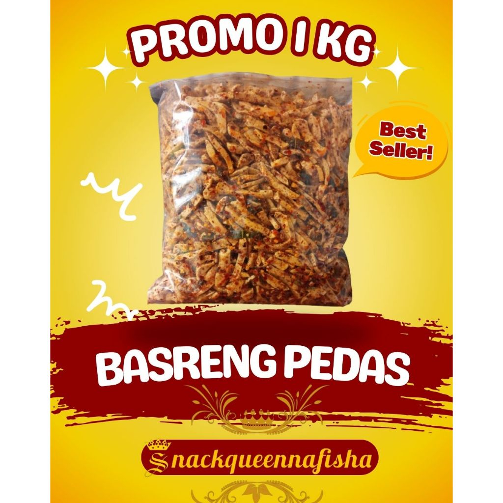 Basreng pedas daun jeruk kemasan 1kg