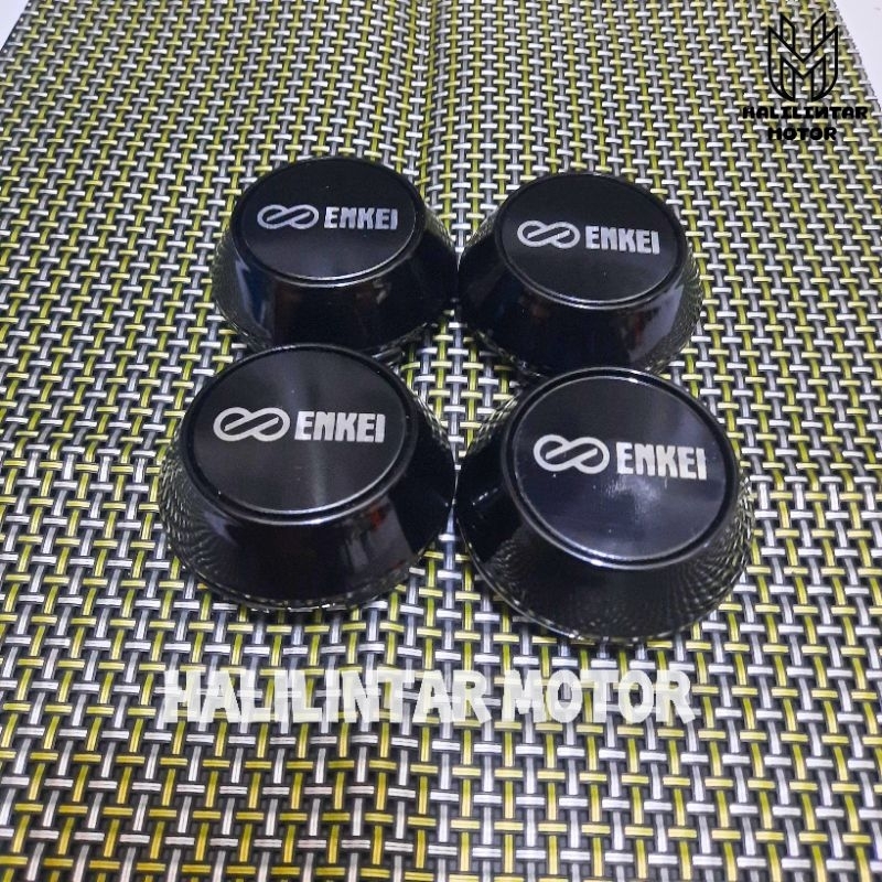 Jual Dop Roda tutup velg racing kerucut hitam ENKEI diameter 6,5cm ...