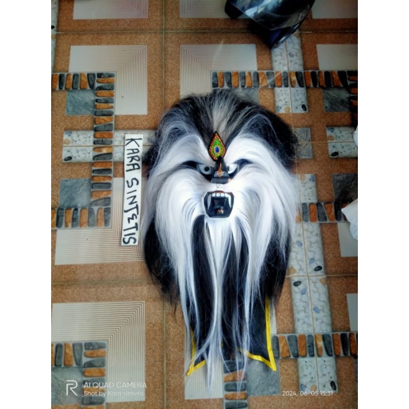 Jual TOPENG BUJANG GANONG WARNA HITAM UNTUK RAMBUT WARNA HITAM PUTIH