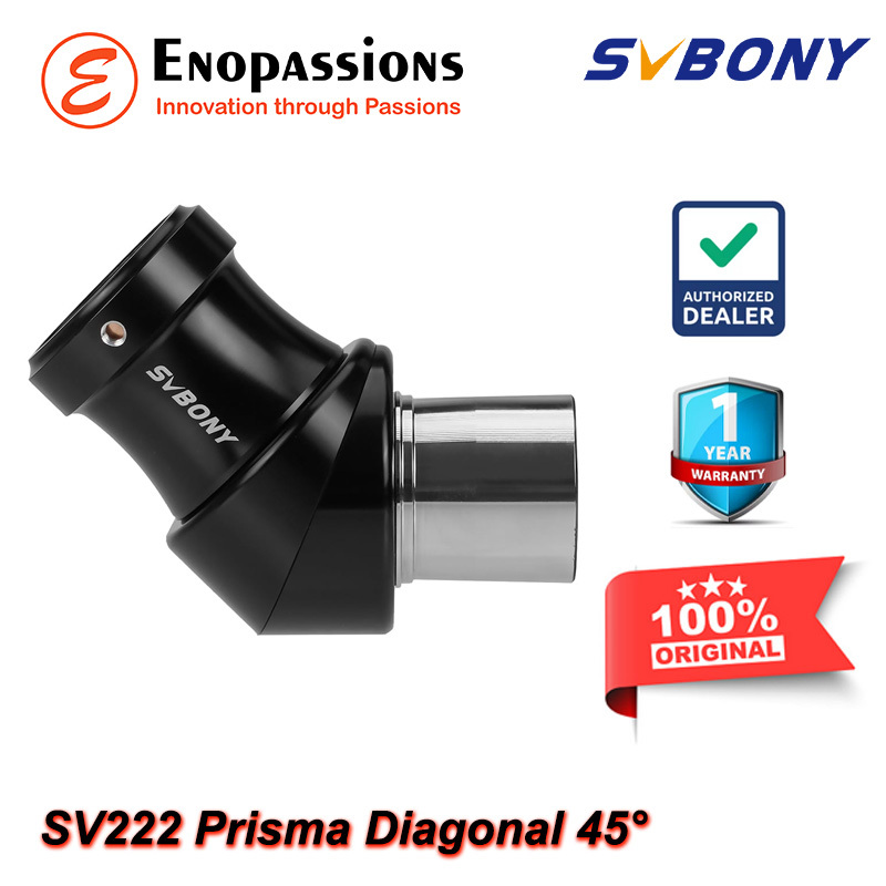 Svbony SV221 Telescopio Diagonale, 1.25 45° Prisma Eretto con Anello di Pressione in Ottone per Oculare a Stella, Adattatore per Osservazioni Astronomiche da Terra