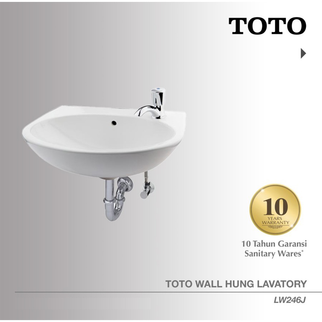Jual TOTO Wall Hung Lavatory 1 Tap Hole / Wastafel LW246J | Shopee ...