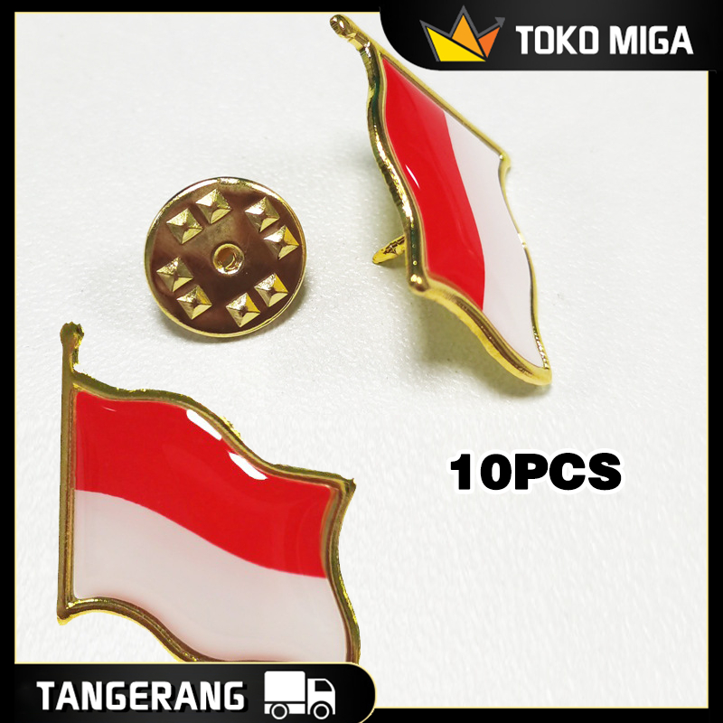 Jual 10 Buah Pin Merah Putih Indonesia Bahan Paduan 2.5x2cm | Shopee ...