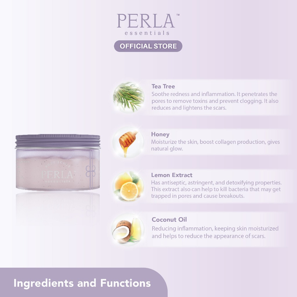 Jual PERLA Essentials Body Scrub 300 gr & Body Mist 150 ml | Shopee ...