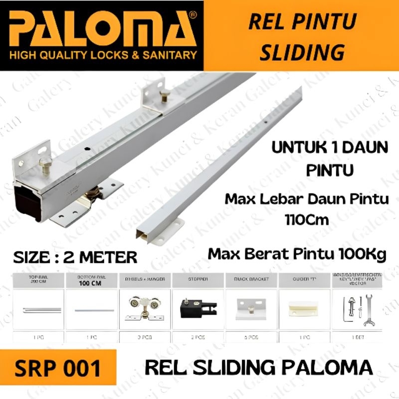 Jual PALOMA SRP 001 SLIDING RAIL PALOMA PINTU GESER 2 METER | Shopee ...
