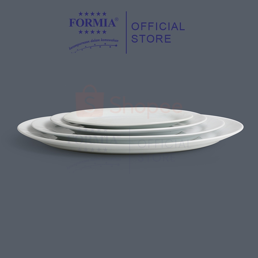 Jual Formia Piring Keramik Oval Platter White Body 14 Inci / pc ...