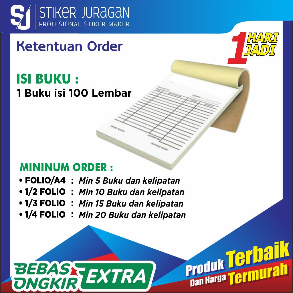Jual CETAK BUKU NOTA HVS CUSTOME ( 1 RIM ) | Shopee Indonesia