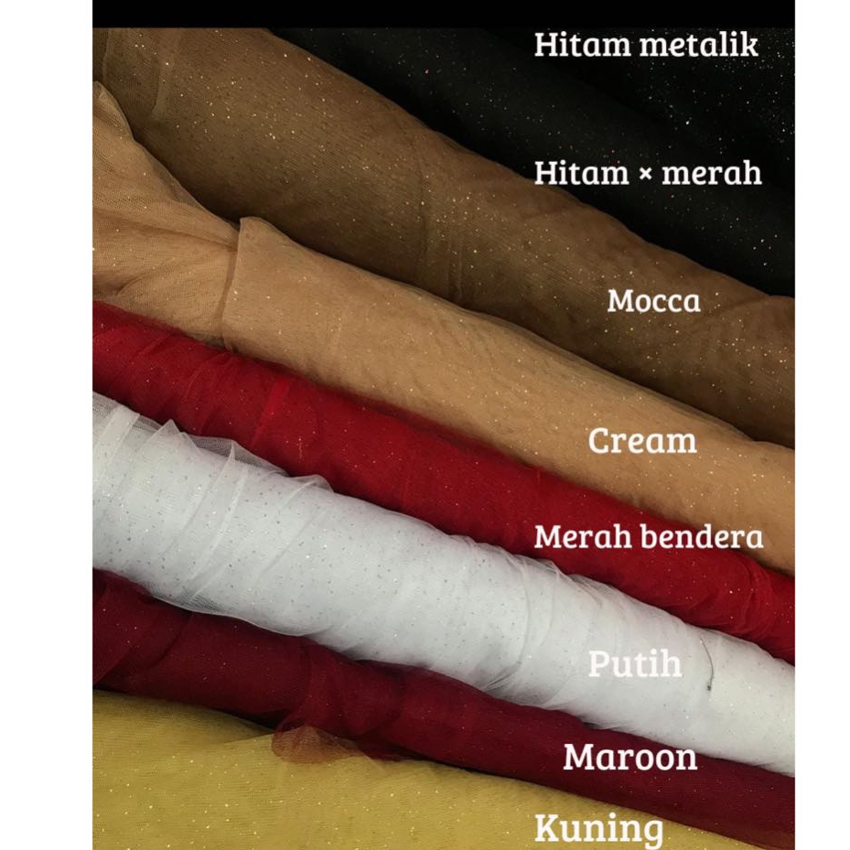Jual Kain Tile Polos Glitter Halus Bahan Soft Tulle Sprinkle Diamond ...