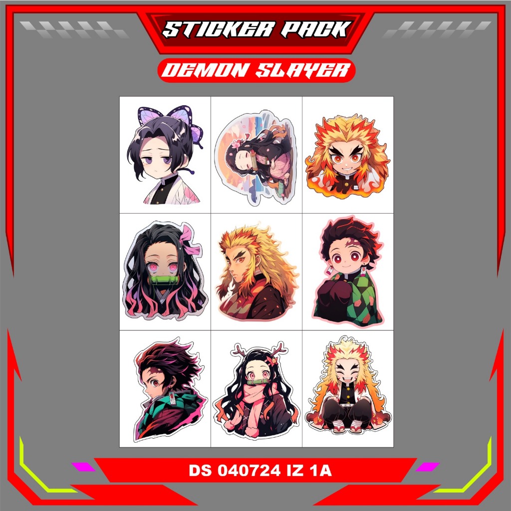 Jual Stiker Sticker Setiker Setikker Pack UV DTF Motif Demon Slayer ...