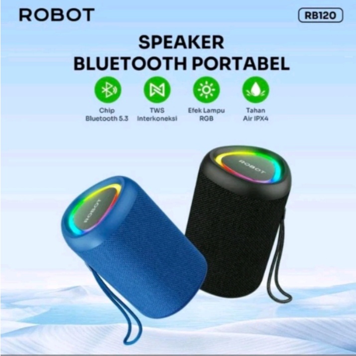 Jual ROBOT RB120/RB20/RB170 PORTABLE SPEKER BLUETOOTH RGB SPEAKER ...