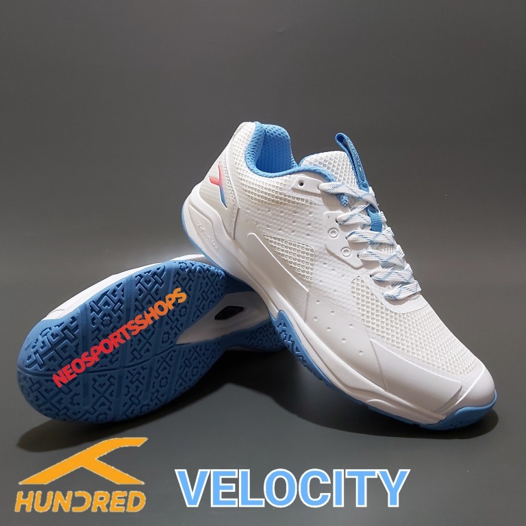 Jual Sepatu Badminton Hundred HNDRD Velocity 102 White Blue Original ...