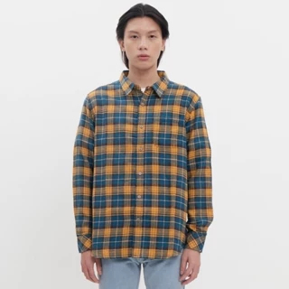 M231 Kemeja Pria Flannel Panjang Kuning 0146