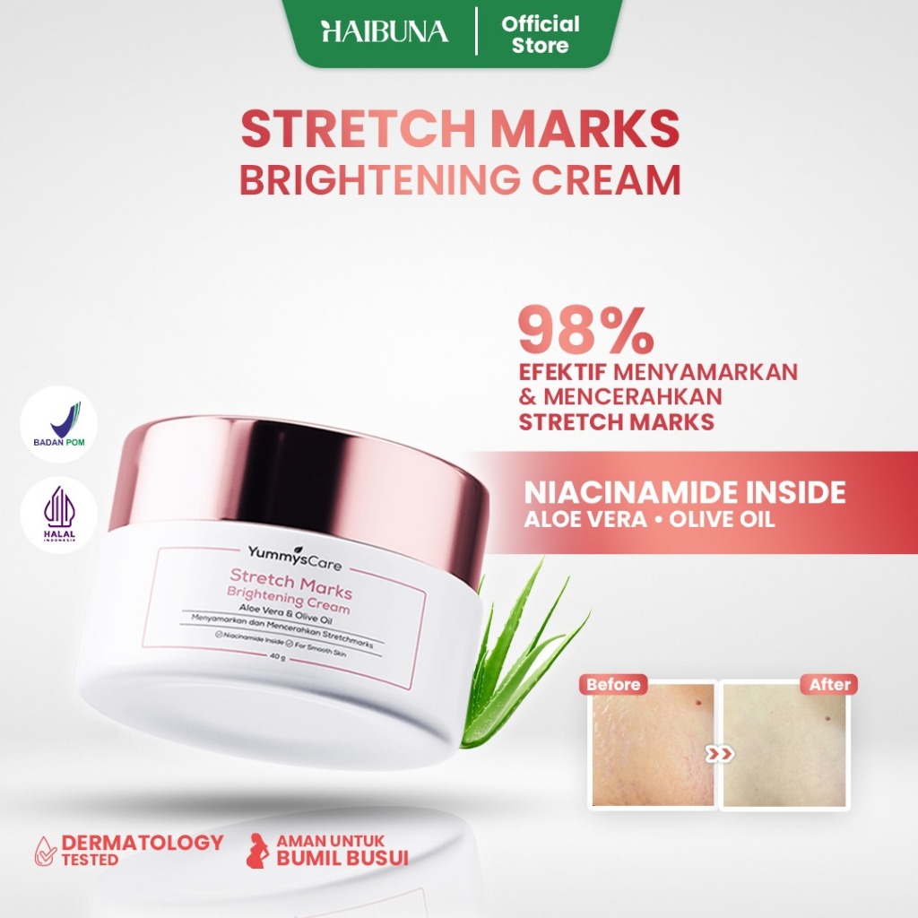 Jual HaiBuna x YummysCare Stretch Marks Cream Membantu Menyamarkan