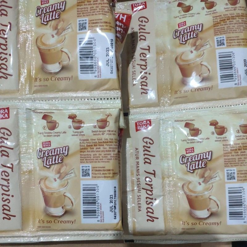 Jual ToraBika / Kopi Tora Bika Creamy Latte 1 Renceng Isi 10 Sachet