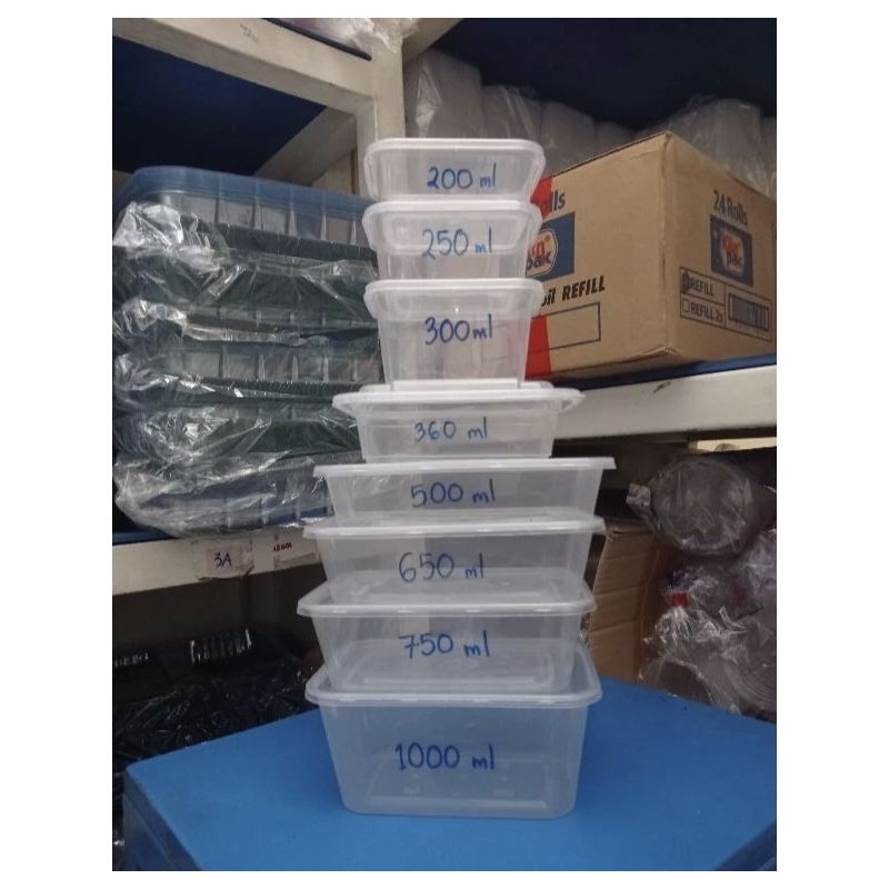 Jual [25 PCS] Thinwall Rectangle 500ml 650ml 750ml 1000ml / Kotak Makan ...