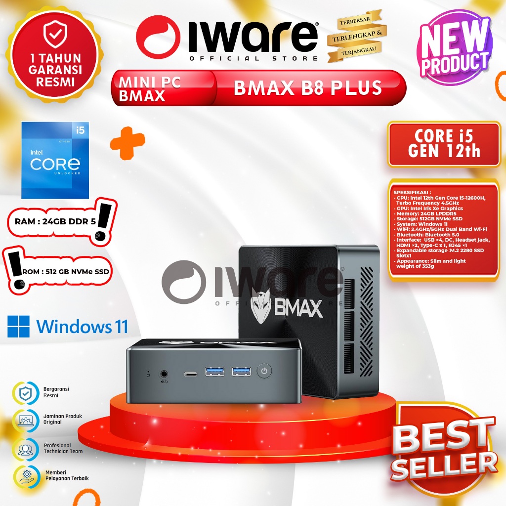 BMAX B8 Plus i5 12600H/24GB/512GB