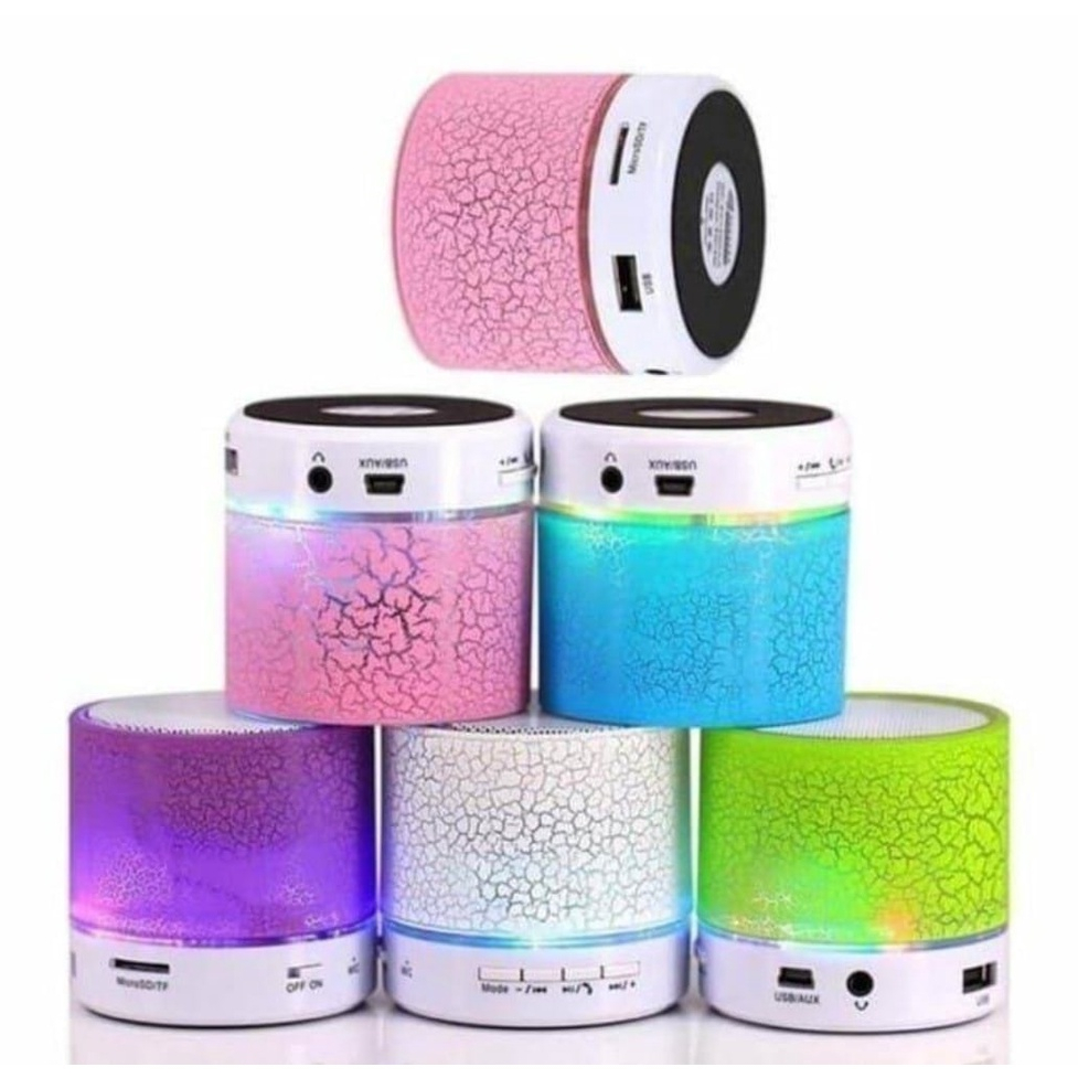 Jual Speaker Mini Bluetooth Retak LED BT Audio Bulat Kecil Lampu Music ...