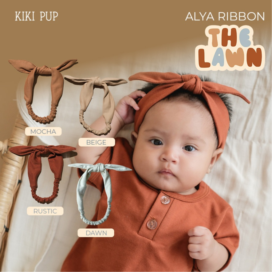 Jual KIKI PUP - ALYA Ribbon (The Lawn) - Bandana headband bayi pita ...