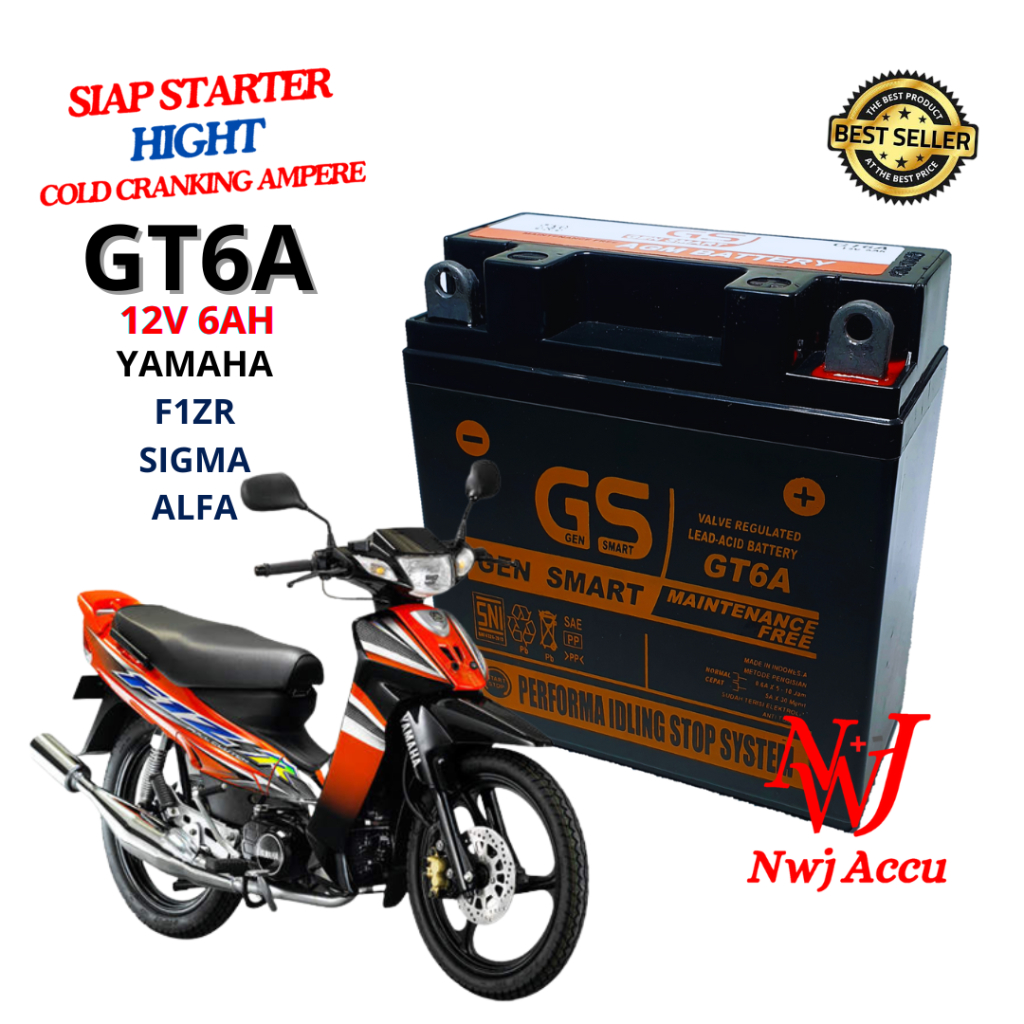 Jual AKI KERING FIZR SIGMA ALFA GT6A GM5Z YT7C YB5L GS MF | Shopee ...