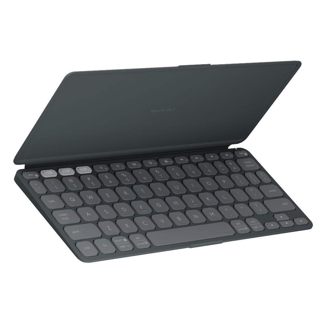Logitech Keys-To-Go 2 Keyboard Bluetooth, Wireless (Nirkabel), Portable, Desain Ramping dengan Penutup Internal dan kompatibel  untuk Windows, Android (2)