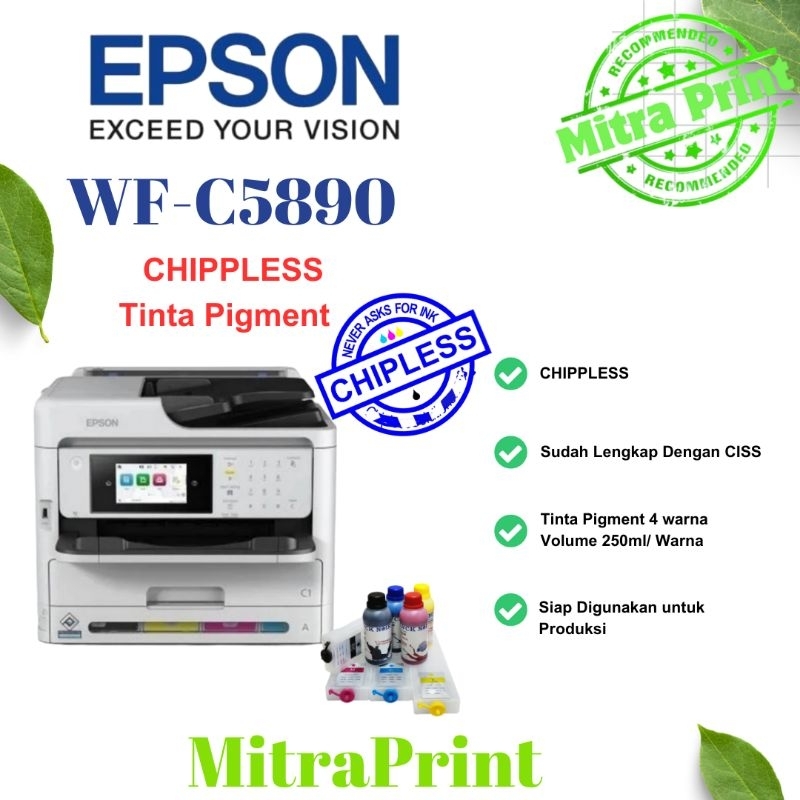 Jual Printer Epson WorkForce WF-C5890 Chipless | Shopee Indonesia