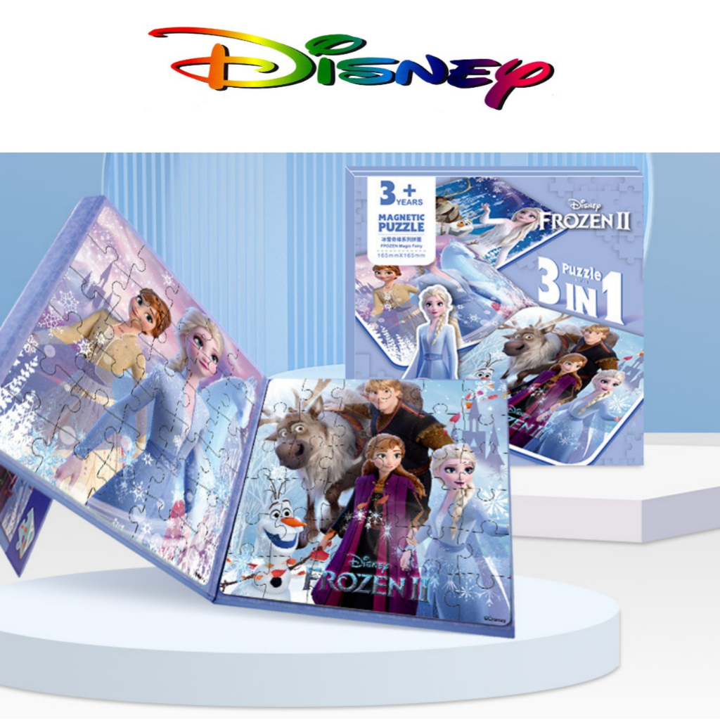 Jual Disney Frozen Puzzle Magnetic 3 in 1 Elsa Ana Buku Puzzle Anak ...