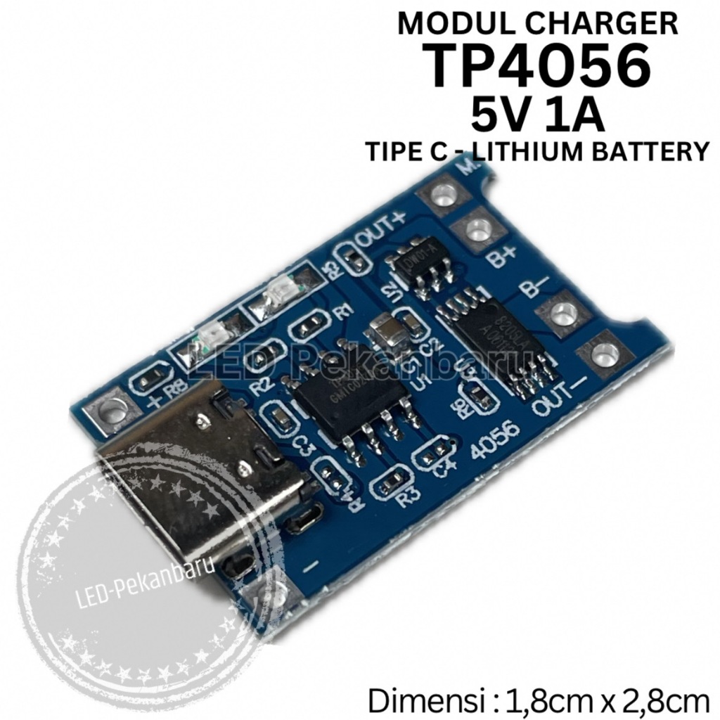Jual MODUL CHARGER TP4056 5V 1A TIPE C LITHIUM BATTERY PROTECT BATERAI ...